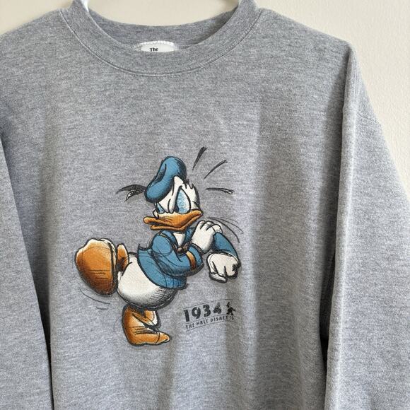 VTG Donald Duck 1934 The Disney Store Crew Neck Sweatshirt Gray - Size Medium - Picture 2 of 8